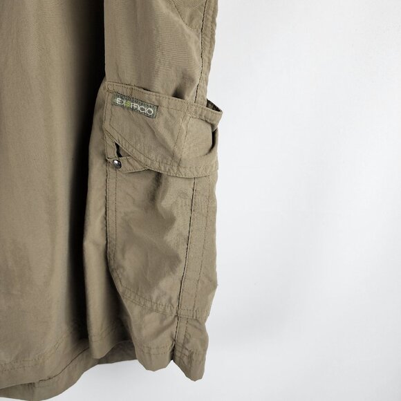 SOLD Ex Officio Shorts Mens 38x8 Brown Bermuda Hiking Short Belted Netted Lining - Picture 3 of 9